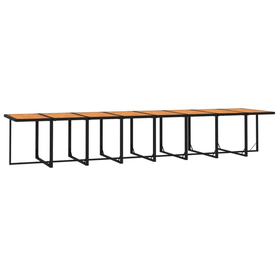Ensemble à manger de jardin 21pcs coussins noir résine tressée - 10
