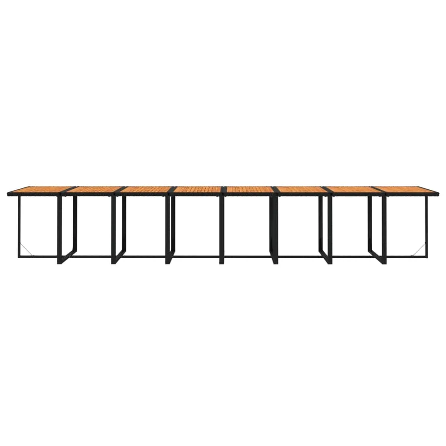 Ensemble à manger de jardin 21pcs coussins noir résine tressée - 11