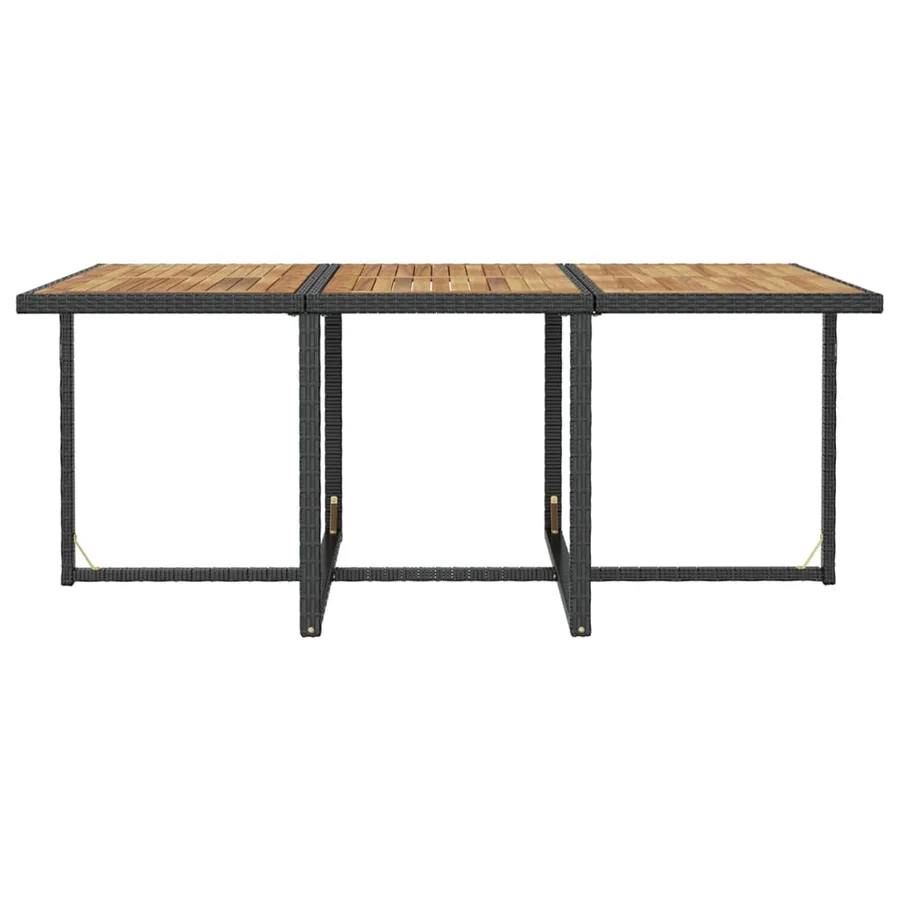 Ensemble à manger d'extérieur 11pcs Rotin et bois d'acacia Noir - 10