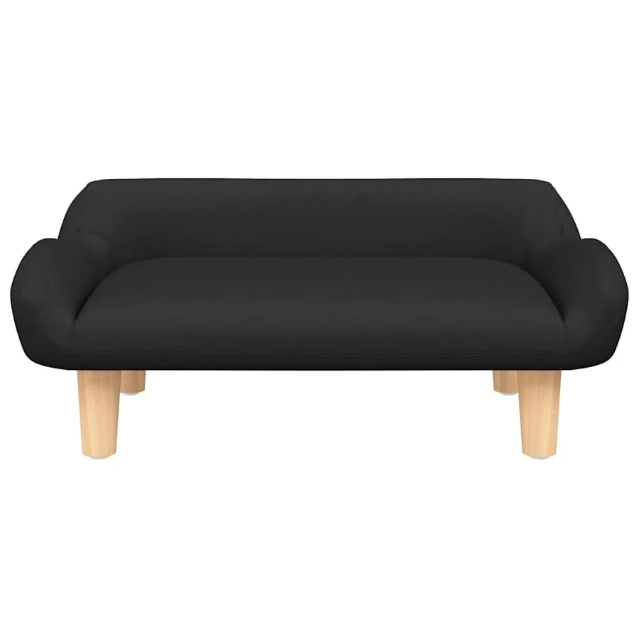 Lit pour chien noir 70x40x24 cm tissu - 3