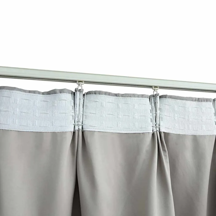 Rideaux occultants avec crochets 2 pcs Gris 140x225 cm - 3