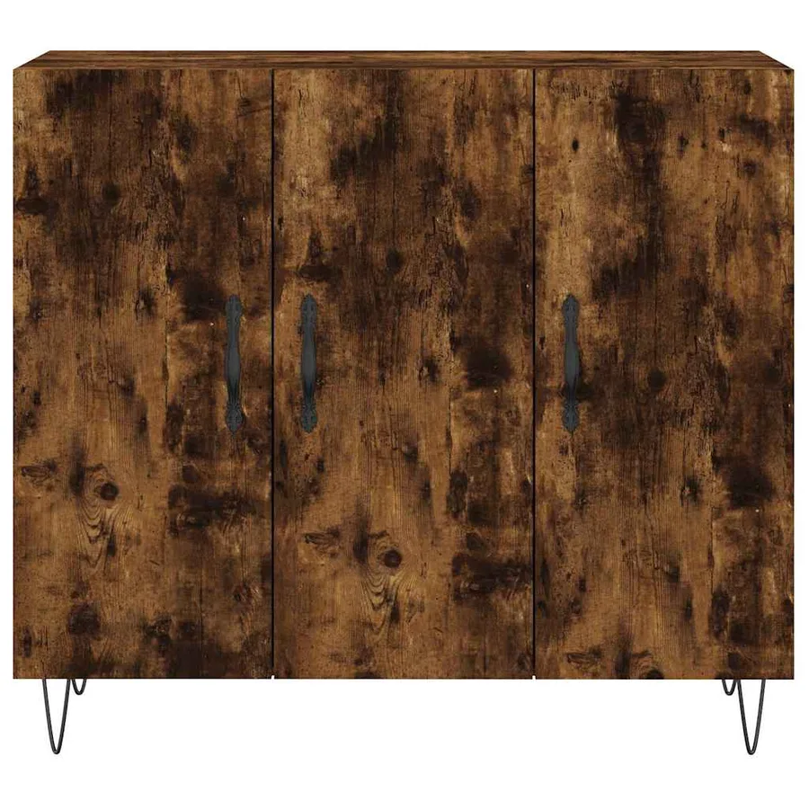 Buffet chêne fumé 90x34x80 cm bois d'ingénierie - 6