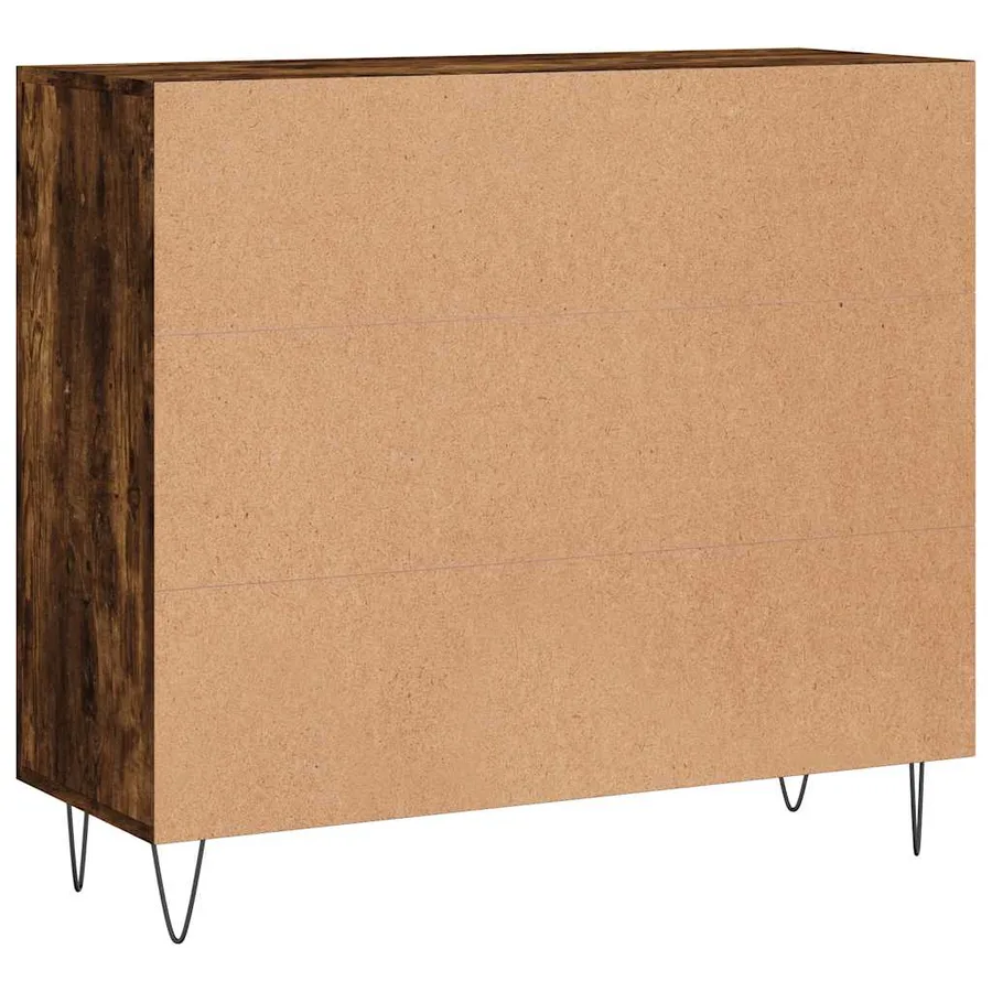 Buffet chêne fumé 90x34x80 cm bois d'ingénierie - 8