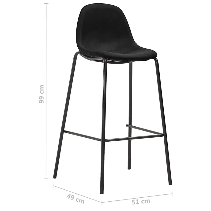 Ensemble de bar 3 pcs Tissu Noir - 13