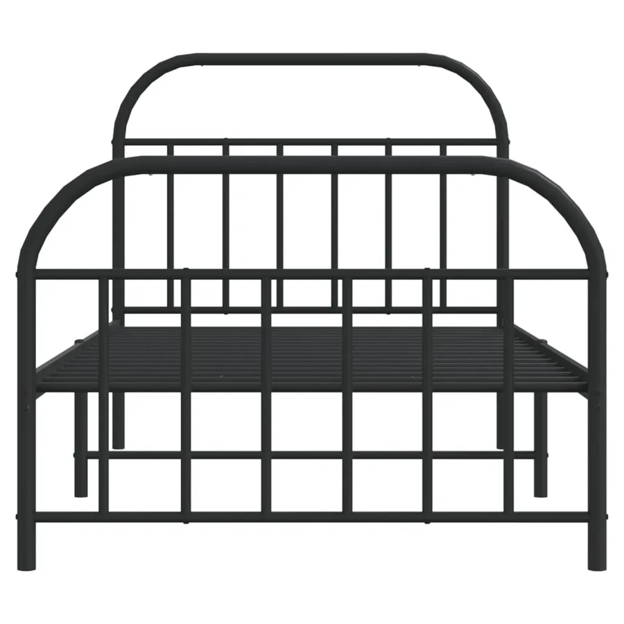 Cadre de lit métal sans matelas avec pied de lit noir 107x203cm - 6