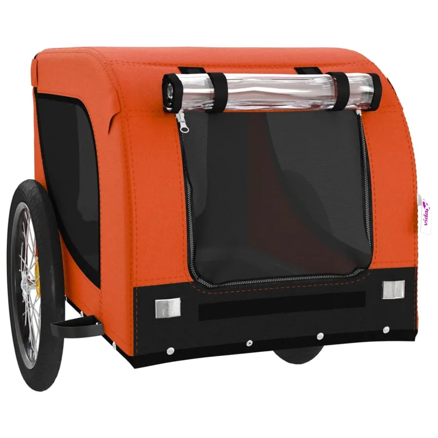 Remorque de vélo pour animaux de compagnie orange et noir - 4