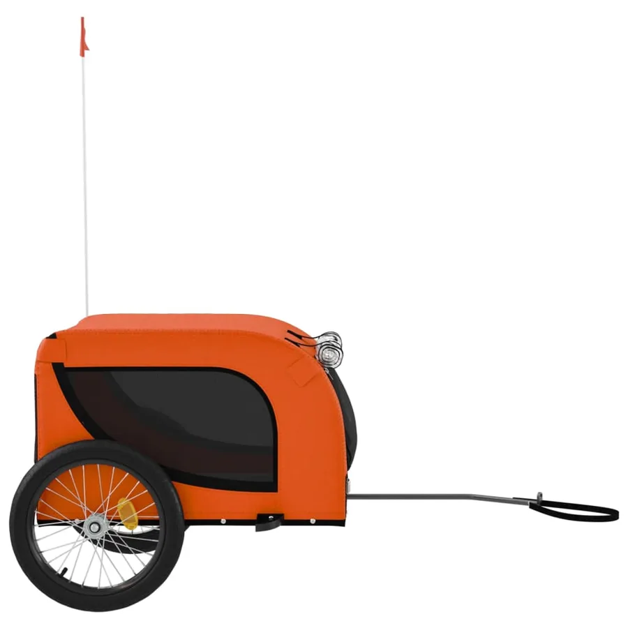 Remorque de vélo pour animaux de compagnie orange et noir - 5