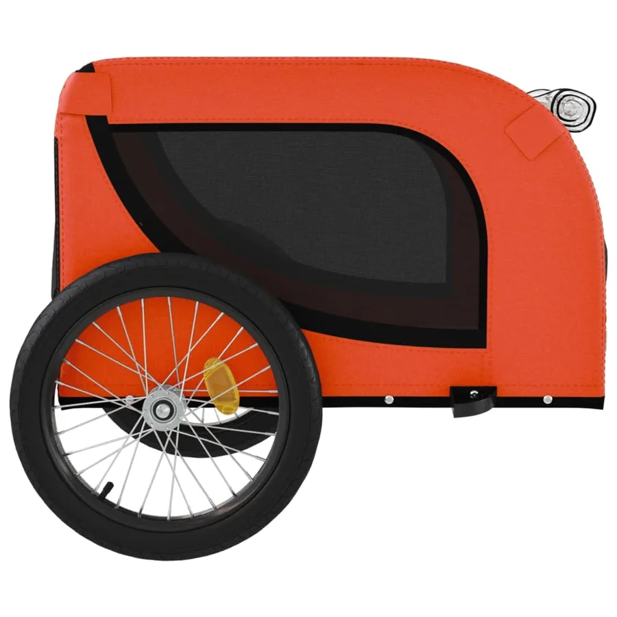 Remorque de vélo pour animaux de compagnie orange et noir - 6