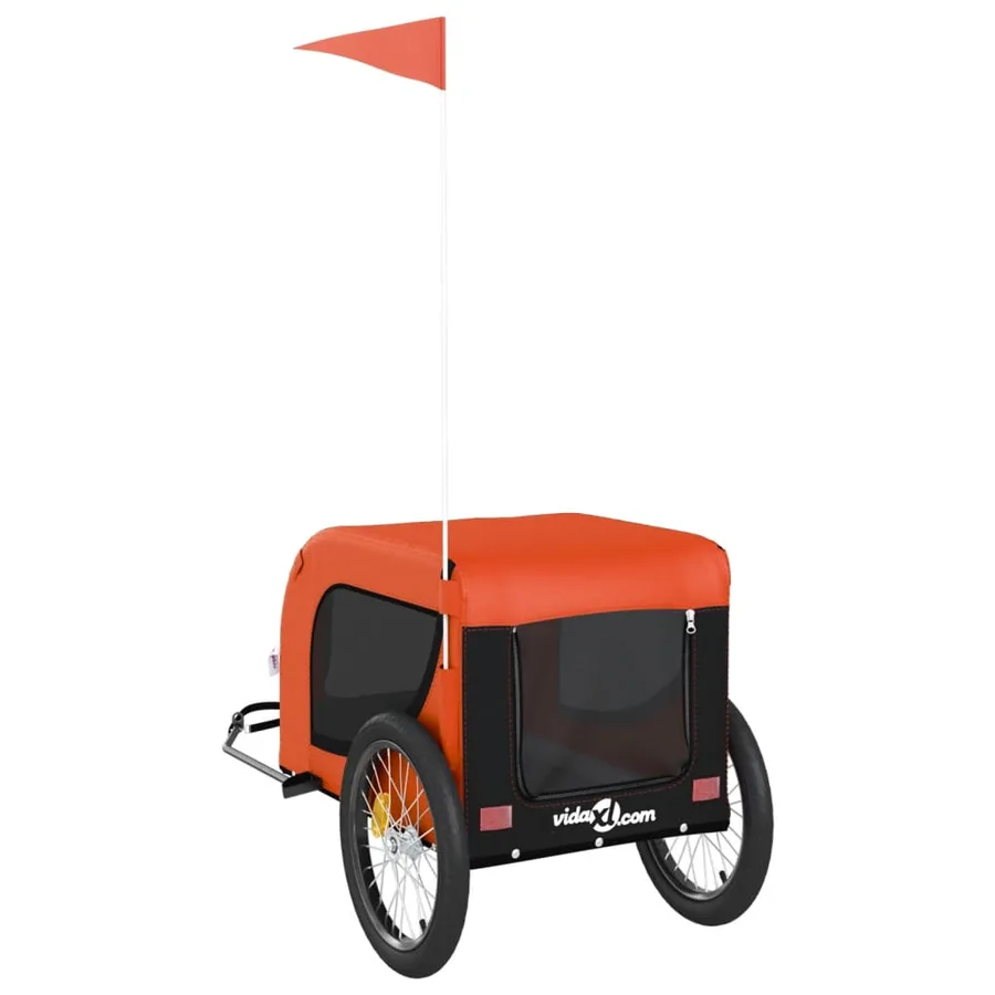 Remorque de vélo pour animaux de compagnie orange et noir - 7