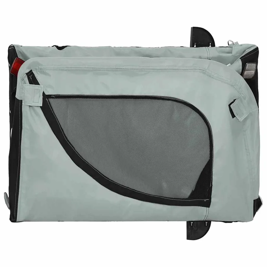Remorque de vélo pour animaux de compagnie gris et noir - 8