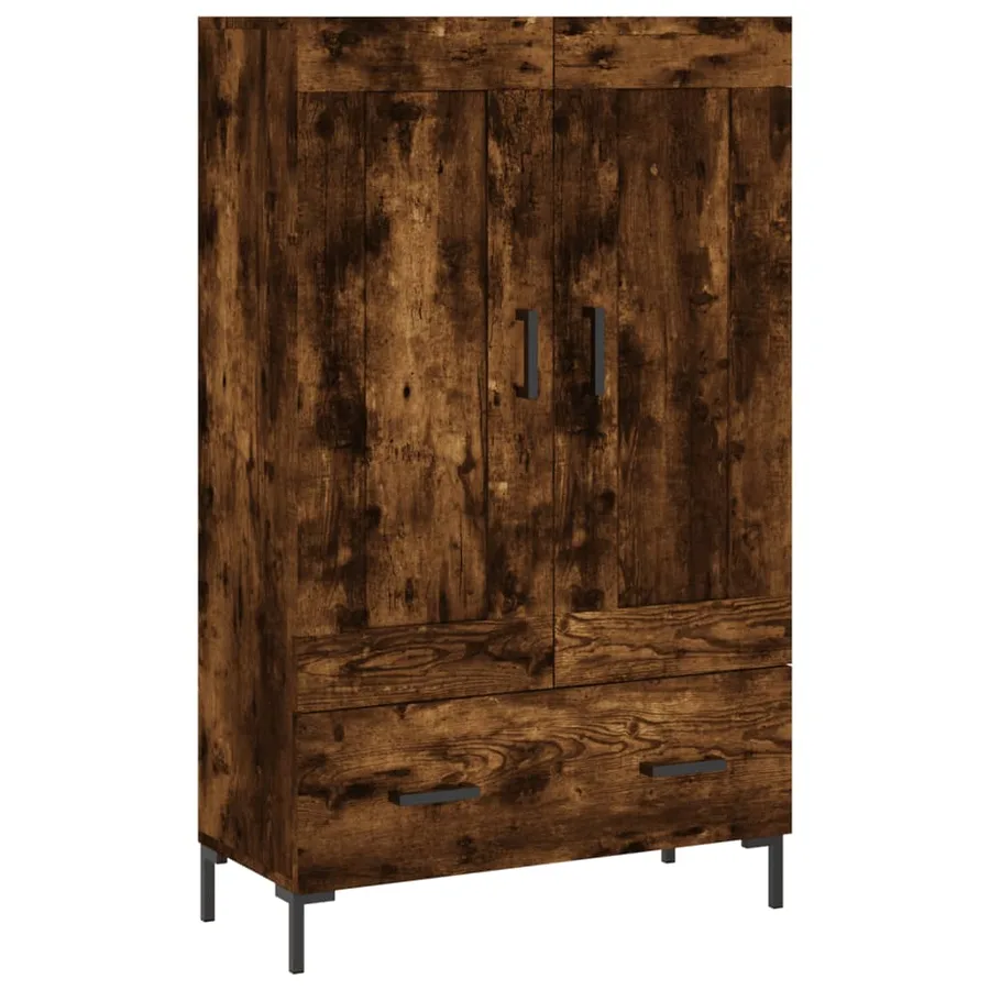 Buffet haut chêne fumé 69,5x31x115 cm bois d'ingénierie - 2