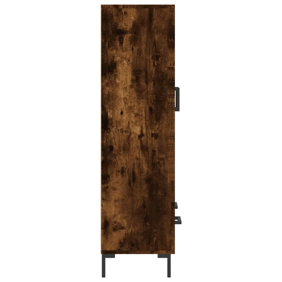 Buffet haut chêne fumé 69,5x31x115 cm bois d'ingénierie - 7
