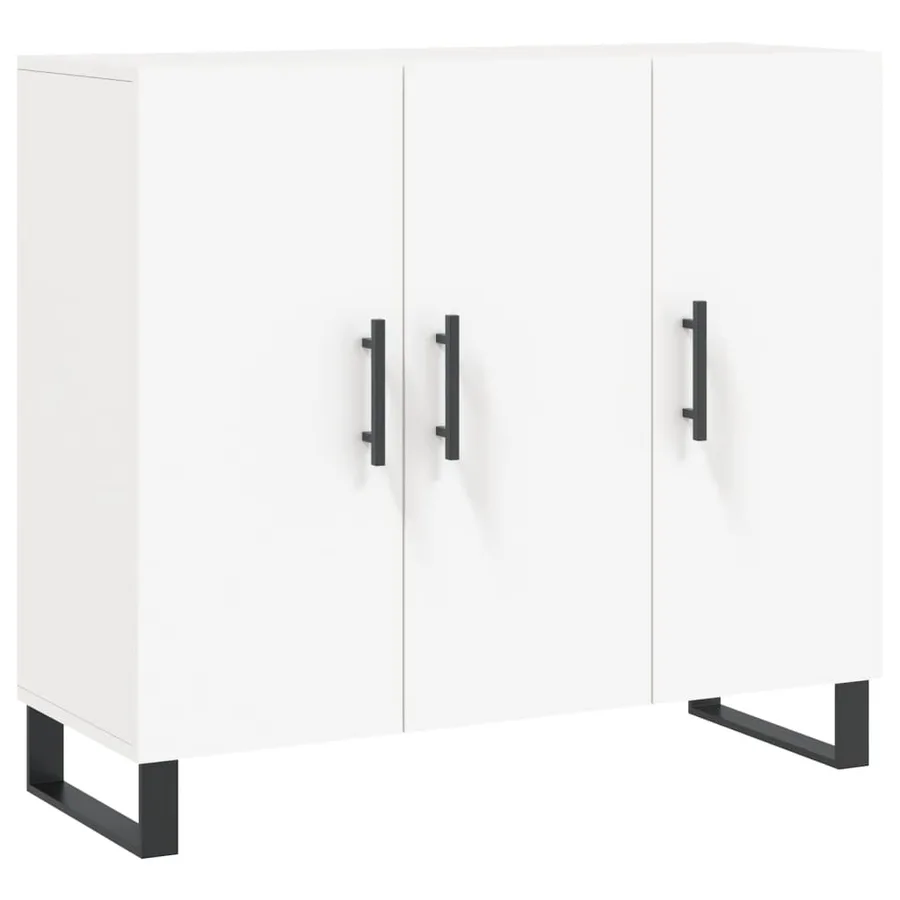 Buffet blanc 90x34x80 cm bois d'ingénierie - 2