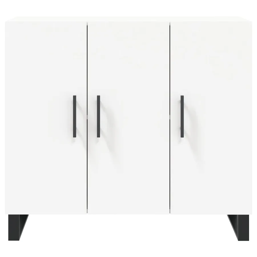 Buffet blanc 90x34x80 cm bois d'ingénierie - 6