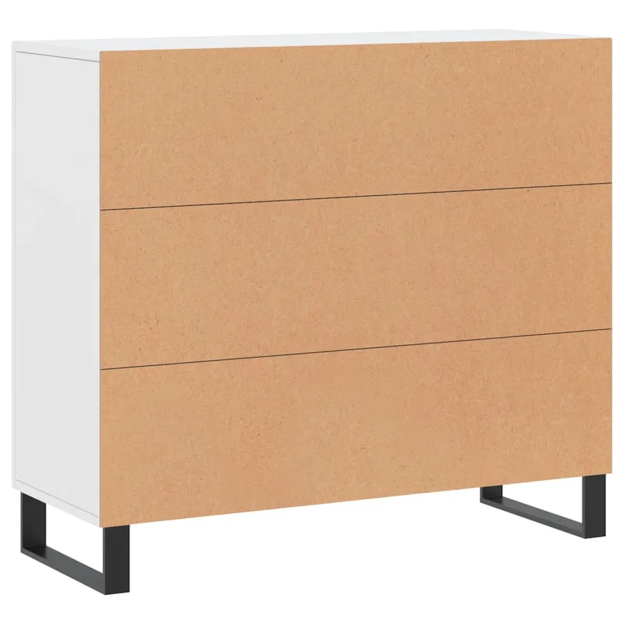 Buffet blanc 90x34x80 cm bois d'ingénierie - 8
