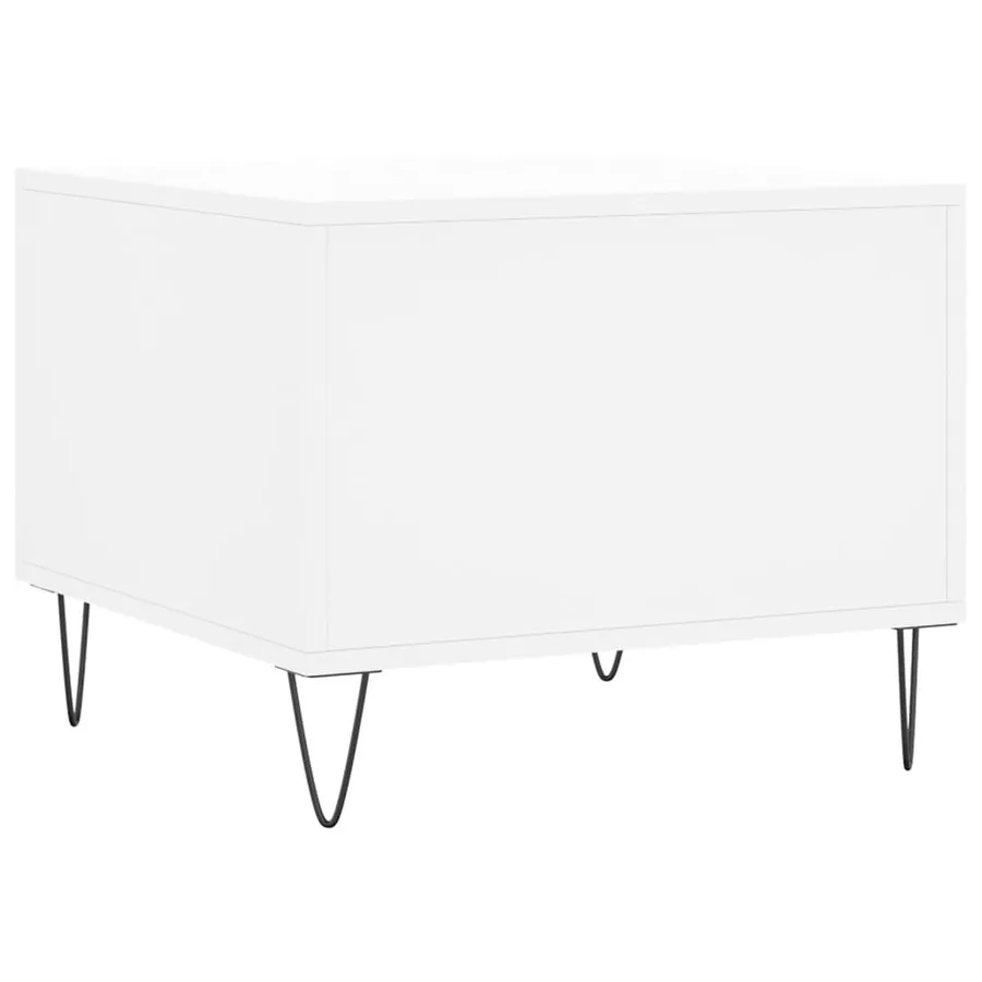 Table basse blanc 50x50x40 cm bois d'ingénierie - 8