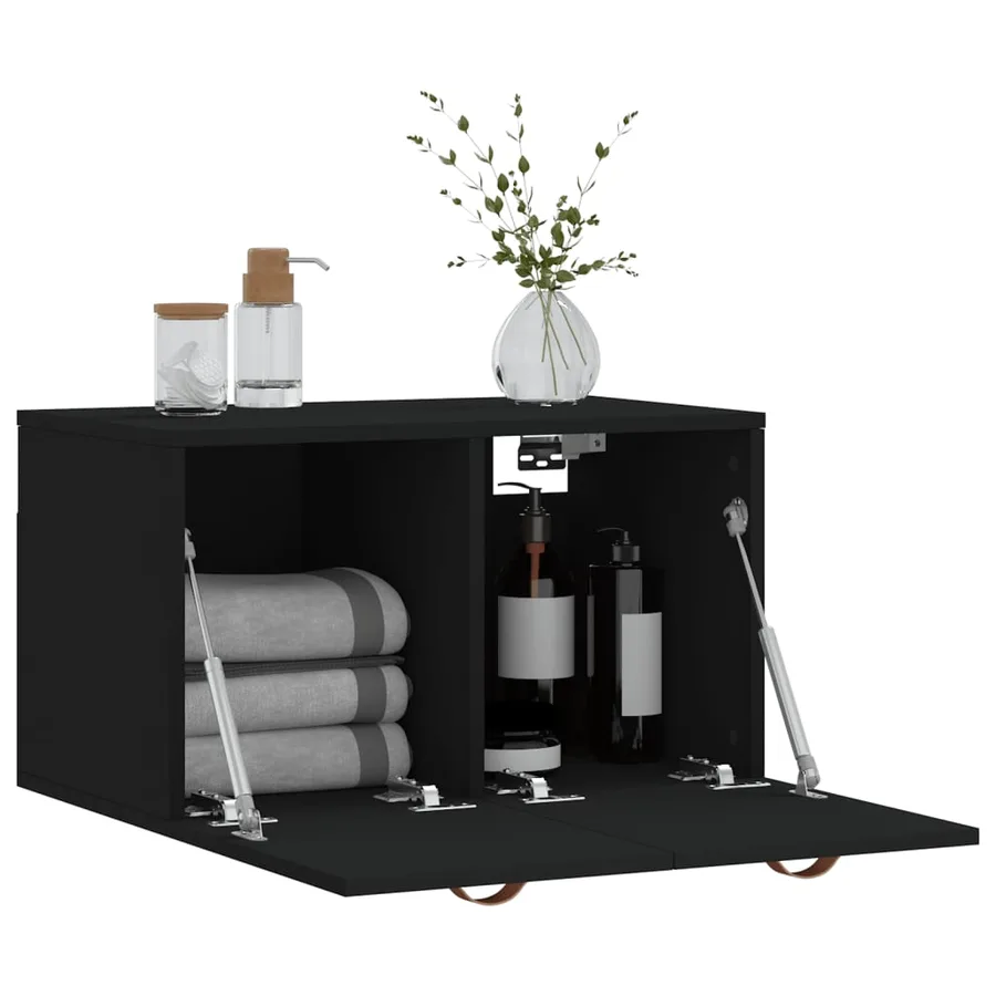 Armoire murale Noir 60x36,5x35 cm Bois d'ingénierie - 8