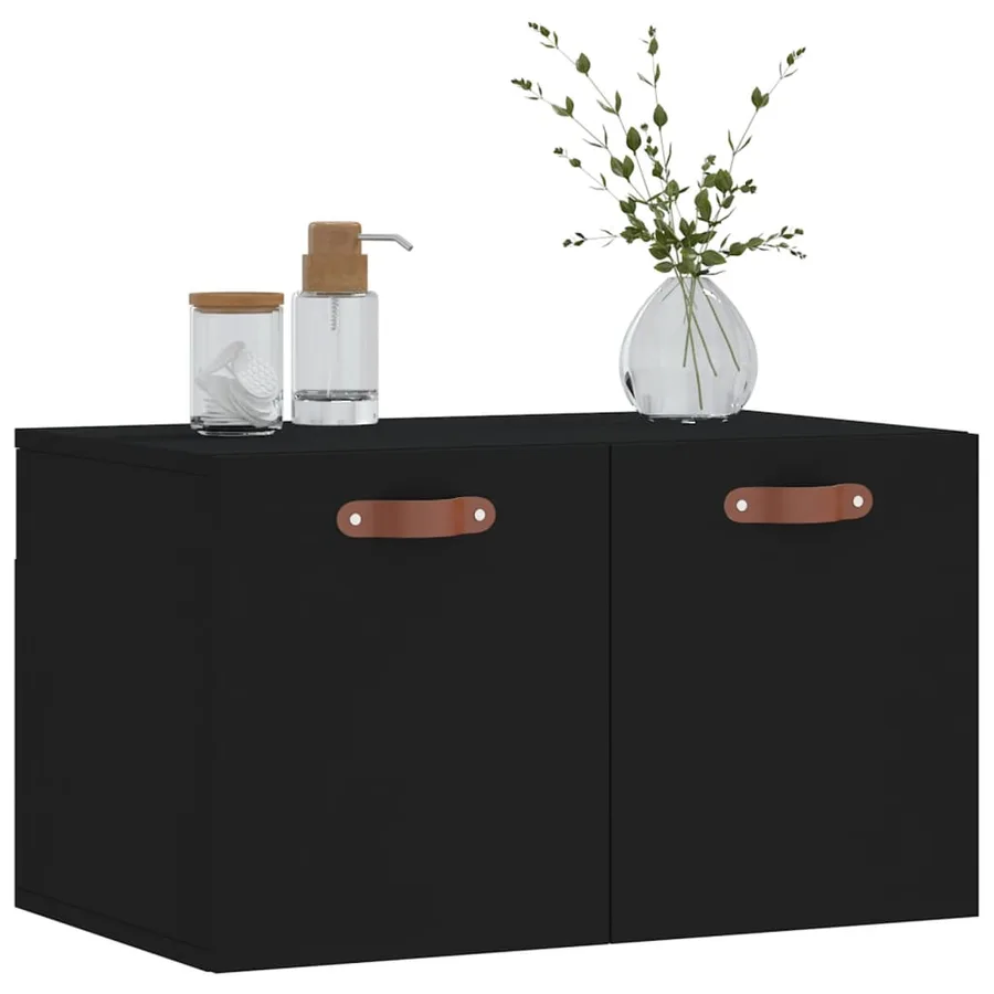 Armoire murale Noir 60x36,5x35 cm Bois d'ingénierie - 9