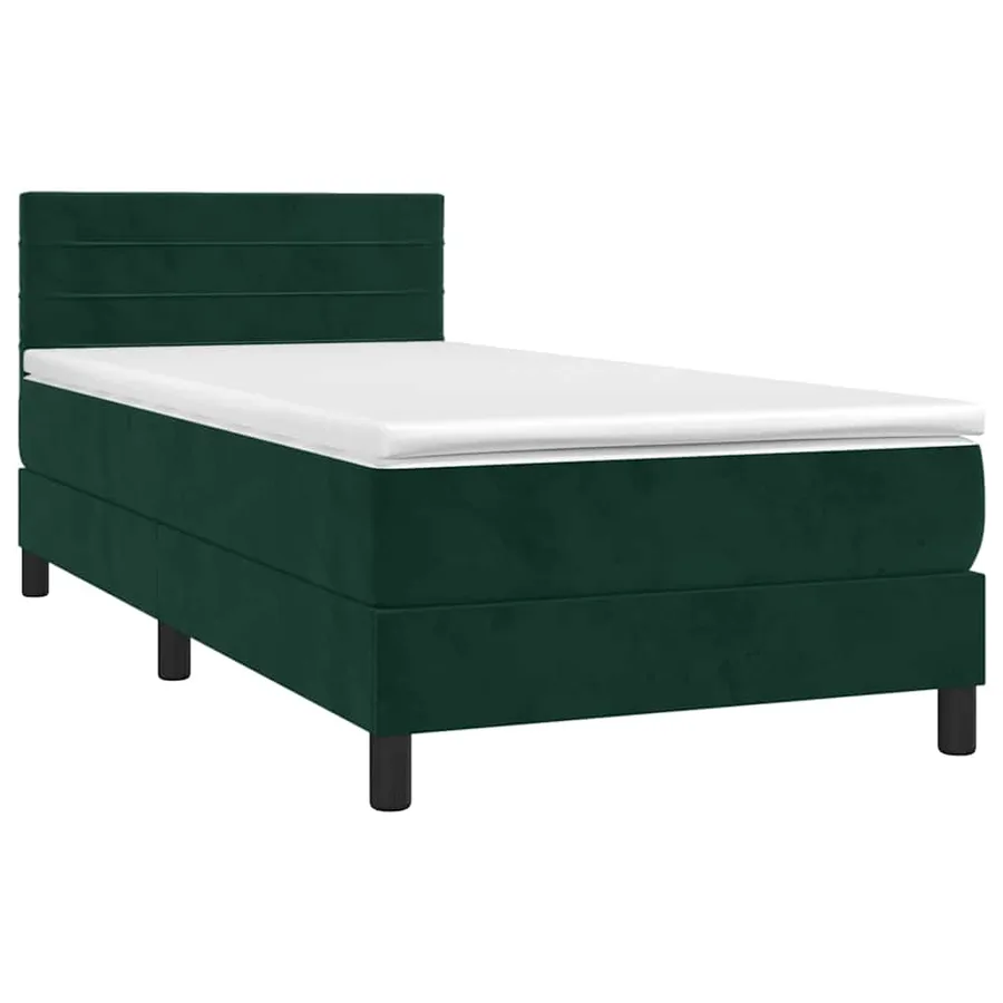 Sommier à lattes de lit avec matelas Vert foncé 90x190 cm - 3
