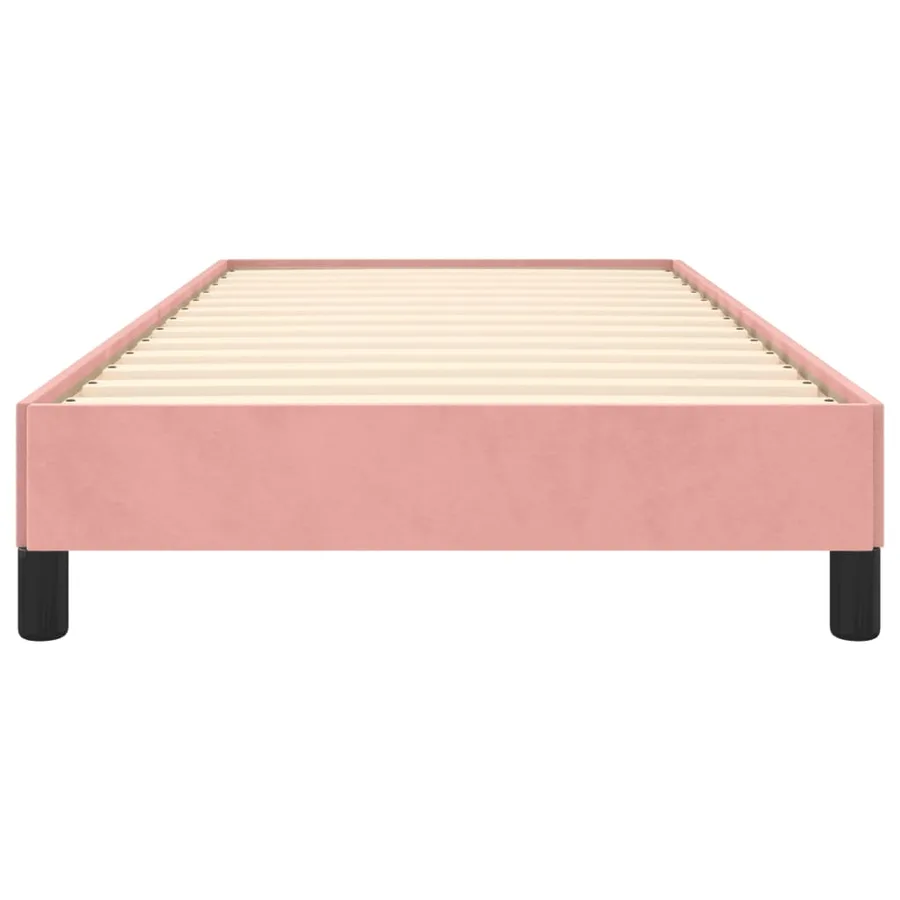 Cadre de lit sans matelas rose 90x190 cm velours - 5