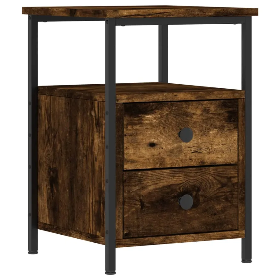 Tables de chevet 2 pcs chêne fumé 34x35,5x50 cm bois ingénierie - 5