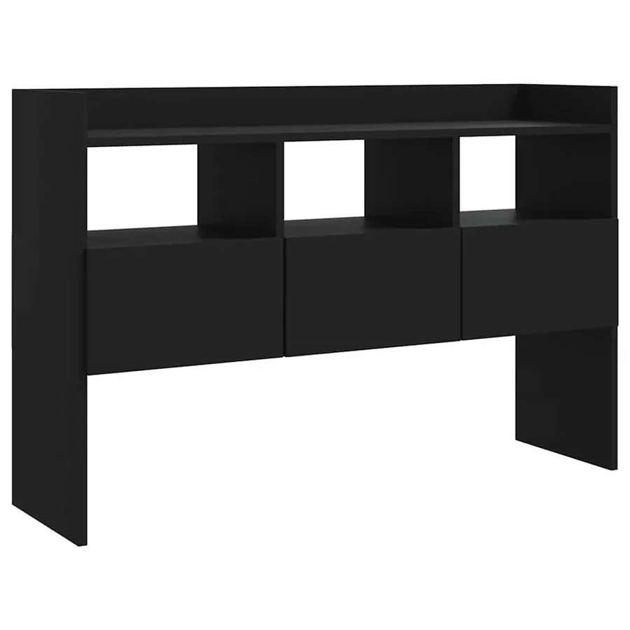 Buffet Noir 105x30x70 cm Bois d’ingénierie - 2