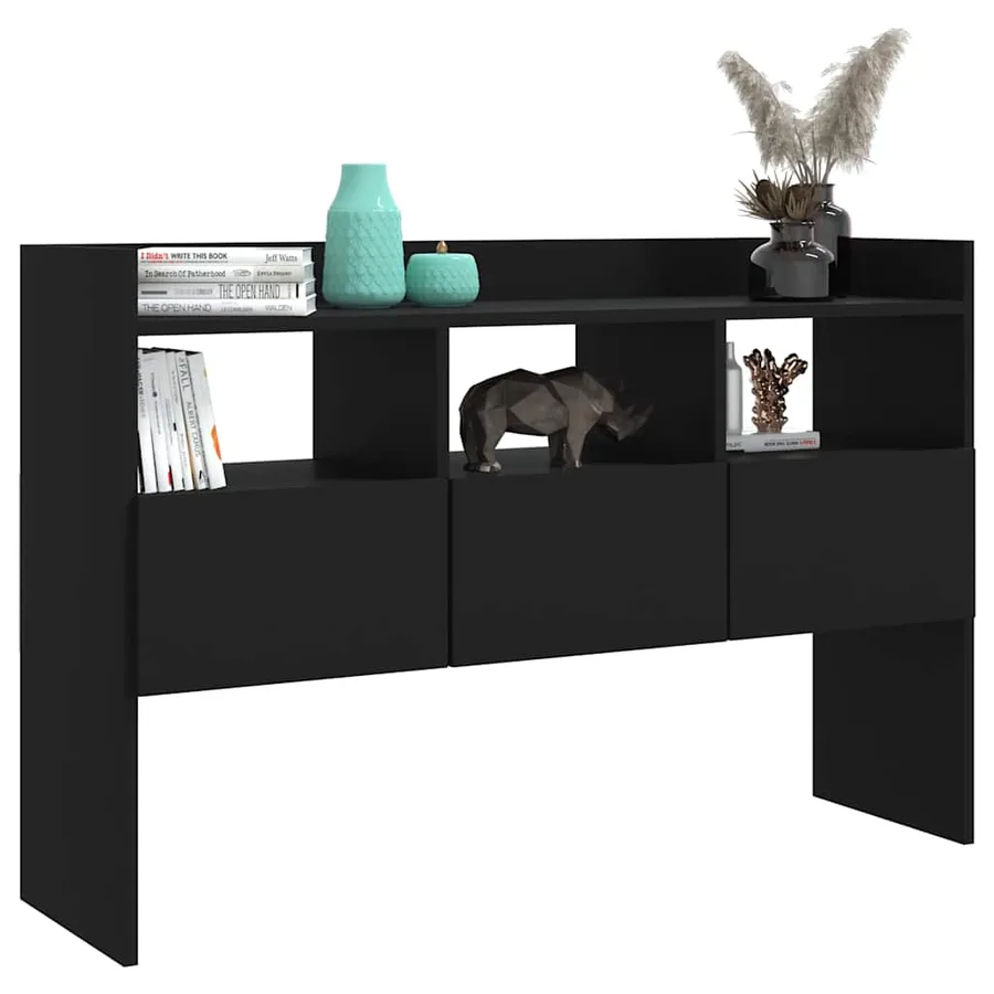 Buffet Noir 105x30x70 cm Bois d’ingénierie - 4