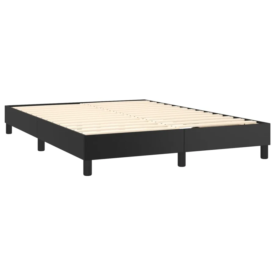 Sommier à lattes de lit avec matelas et LED Noir 140x200cm - 5