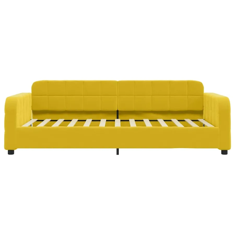 Lit de repos sans matelas jaune 100x200 cm velours - 3