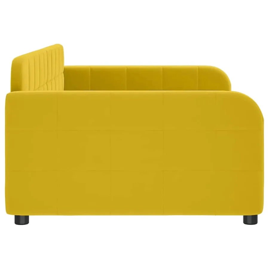 Lit de repos sans matelas jaune 100x200 cm velours - 4