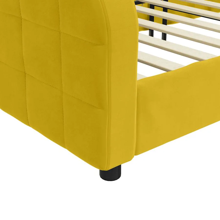 Lit de repos sans matelas jaune 100x200 cm velours - 6