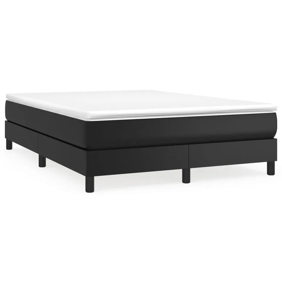 Sommier à lattes de lit avec matelas Noir 140x200 cm Similicuir - 2