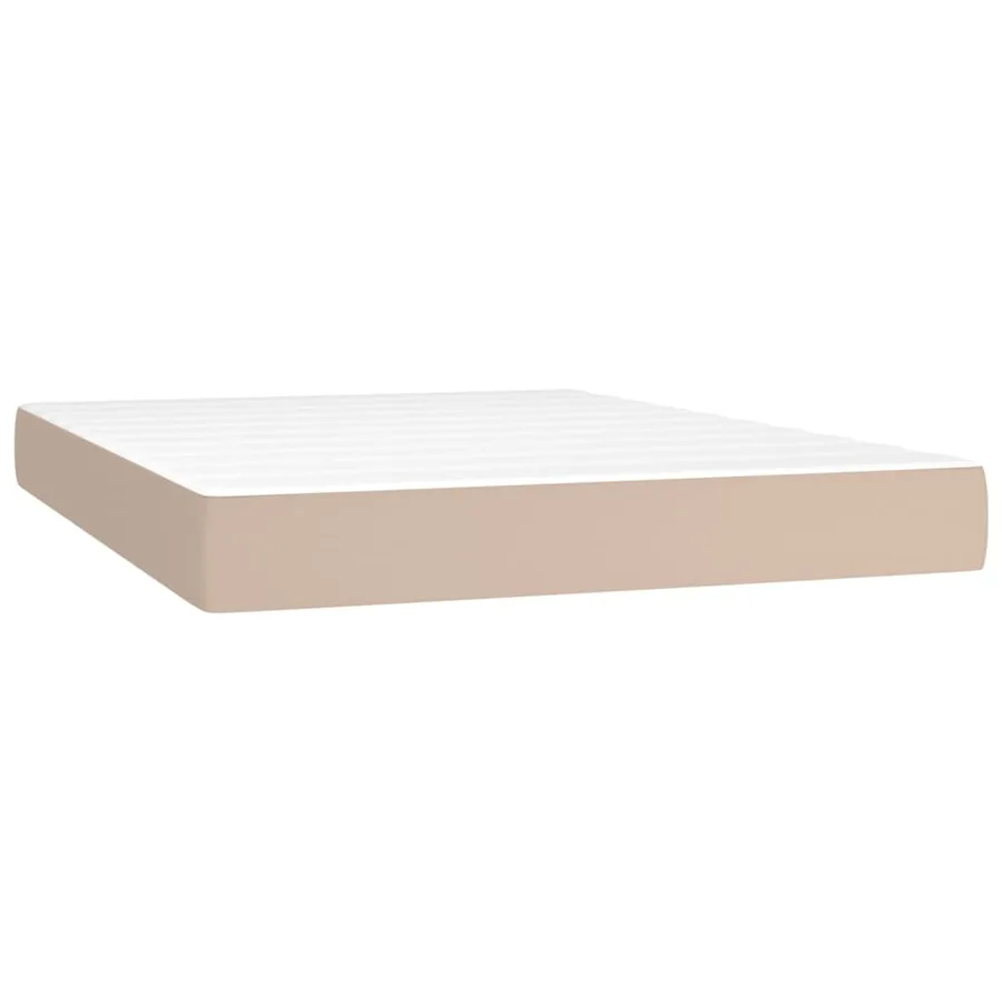 Sommier à lattes de lit avec matelas LED Cappuccino 140x200 cm - 6