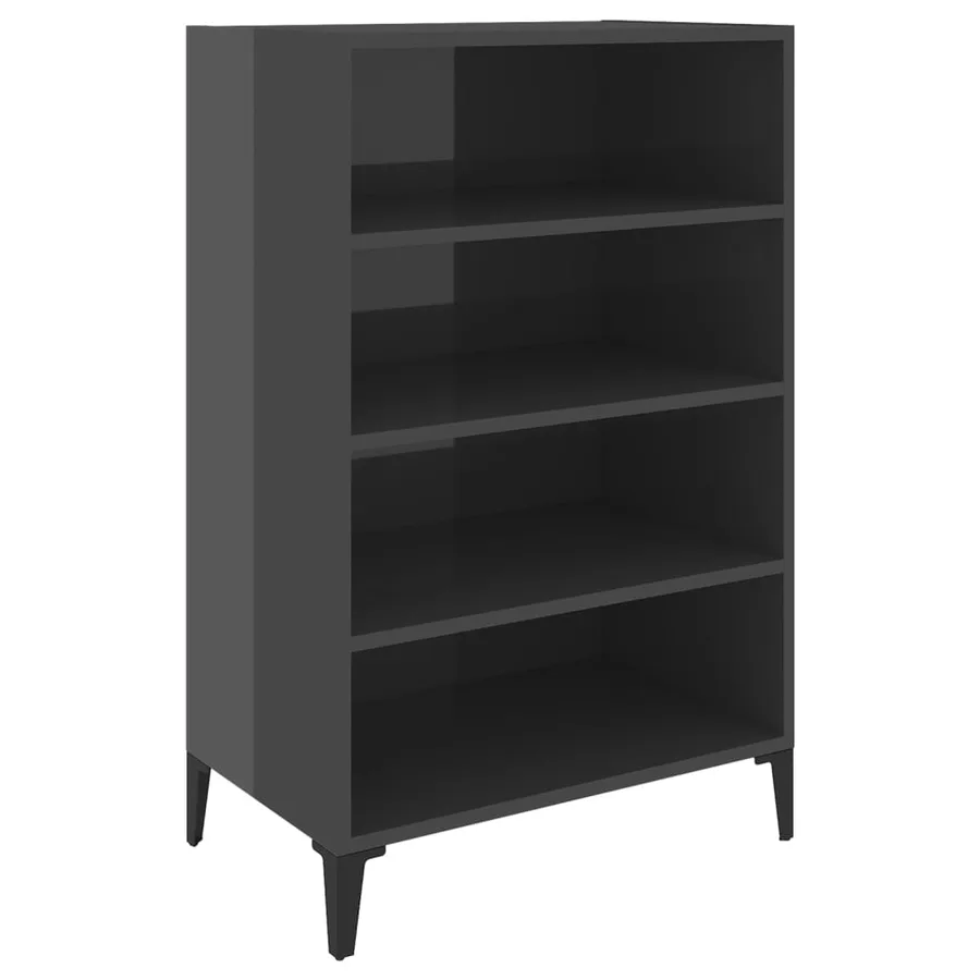 Buffet Gris brillant 57x35x90 cm Aggloméré - 2