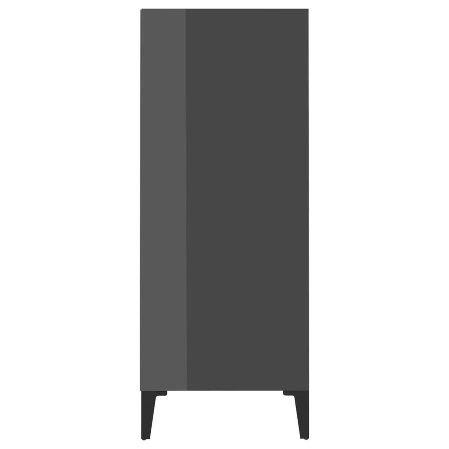 Buffet Gris brillant 57x35x90 cm Aggloméré - 5