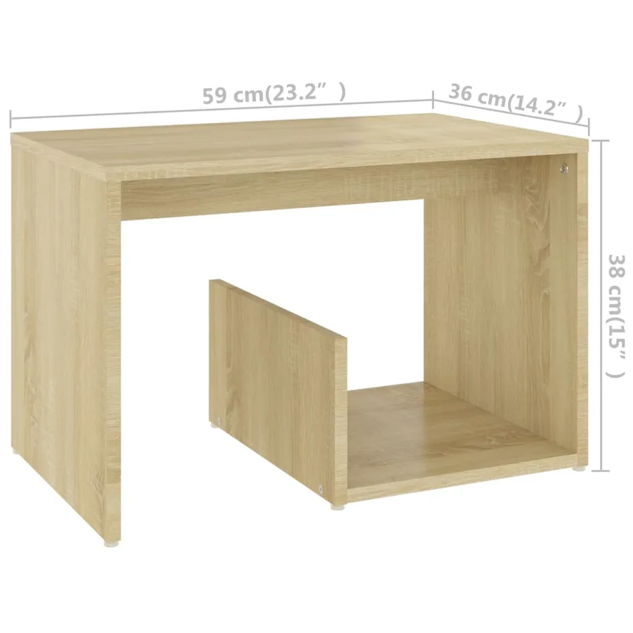Table d'appoint chêne sonoma 59x36x38 cm bois d'ingénierie - 6