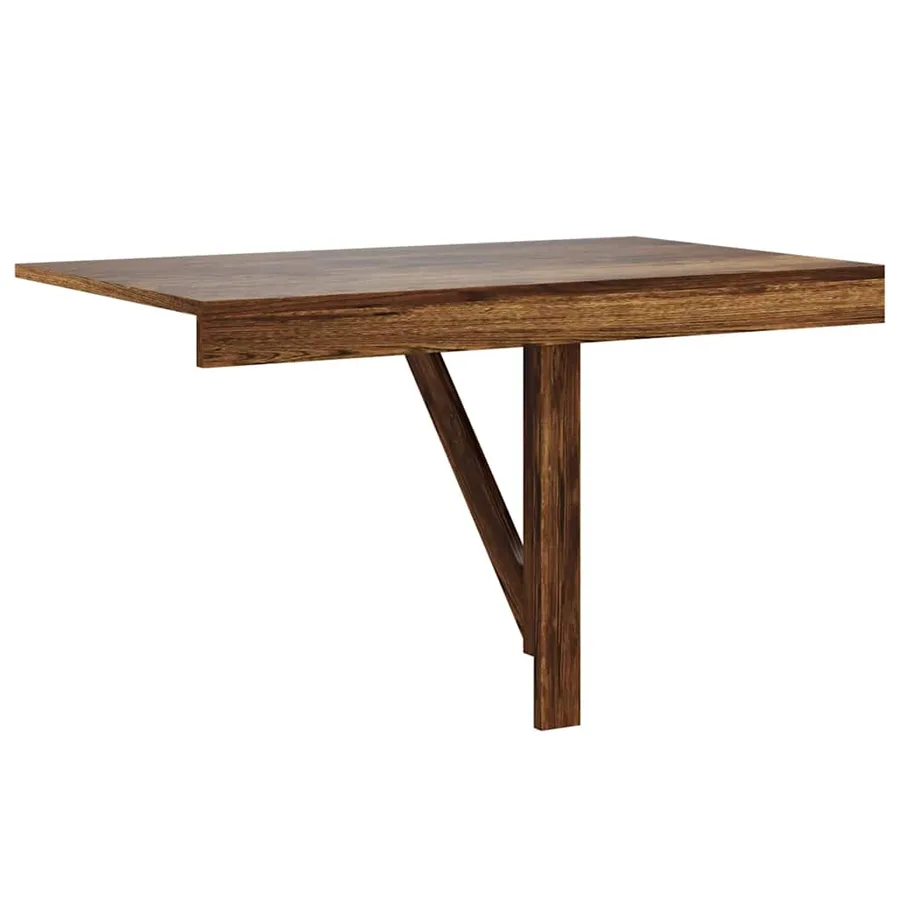 Table murale pliable Chêne fumé 100x60x56 cm Bois d'ingénierie - 7