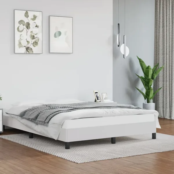 Cadre de lit sans matelas blanc 140x200 cm similicuir