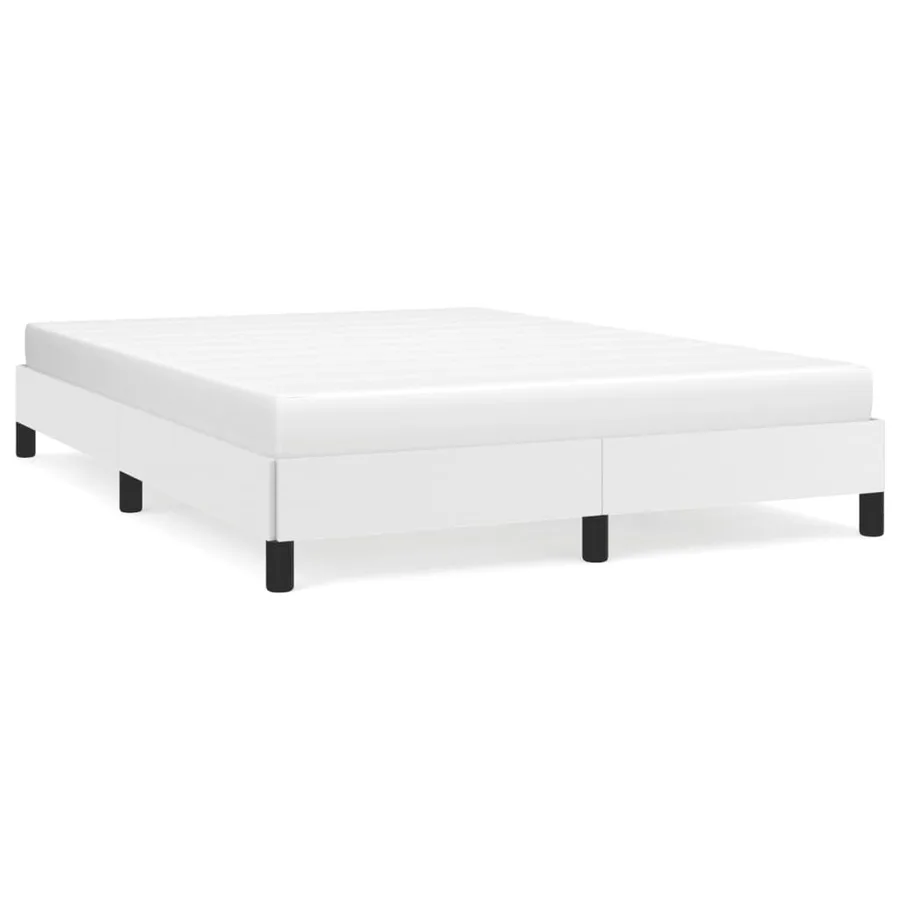 Cadre de lit sans matelas blanc 140x200 cm similicuir - 2