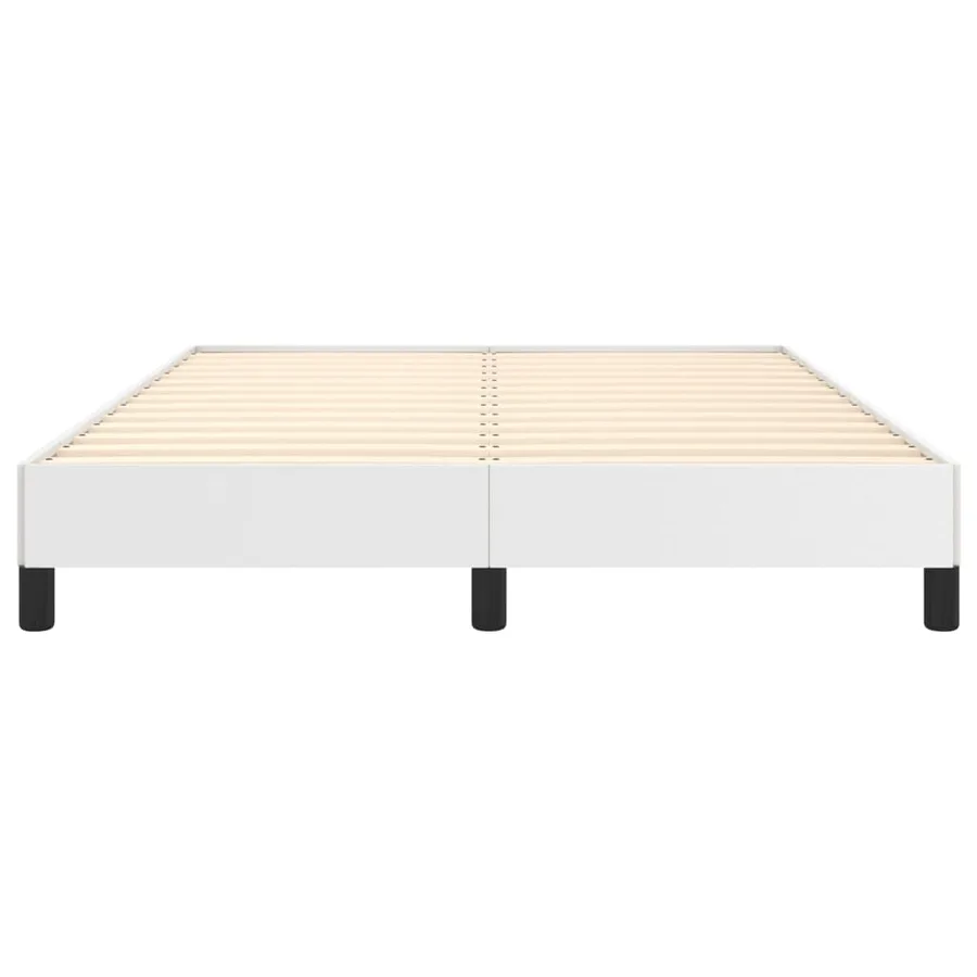 Cadre de lit sans matelas blanc 140x200 cm similicuir - 5