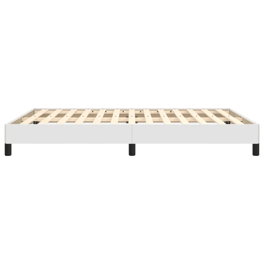 Cadre de lit sans matelas blanc 140x200 cm similicuir - 6