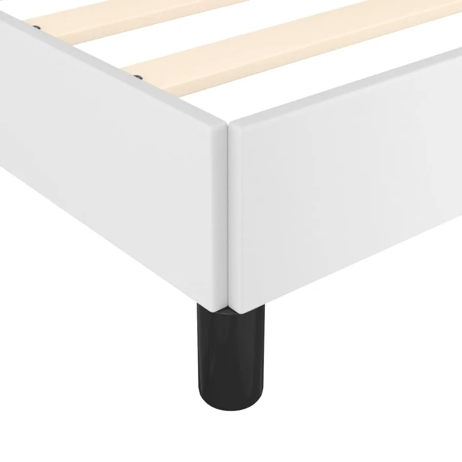 Cadre de lit sans matelas blanc 140x200 cm similicuir - 7