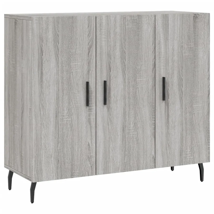 Buffet sonoma gris 90x34x80 cm bois d'ingénierie - 2