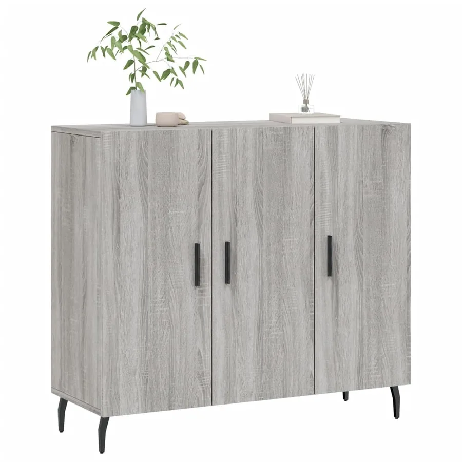 Buffet sonoma gris 90x34x80 cm bois d'ingénierie - 3