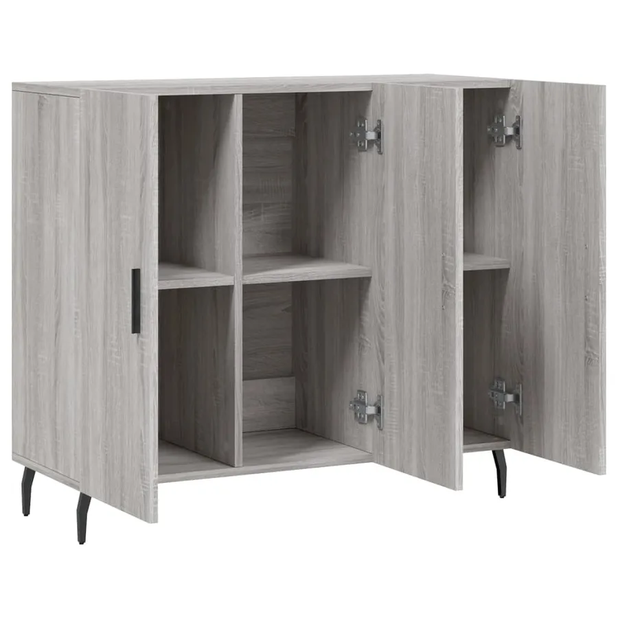 Buffet sonoma gris 90x34x80 cm bois d'ingénierie - 5