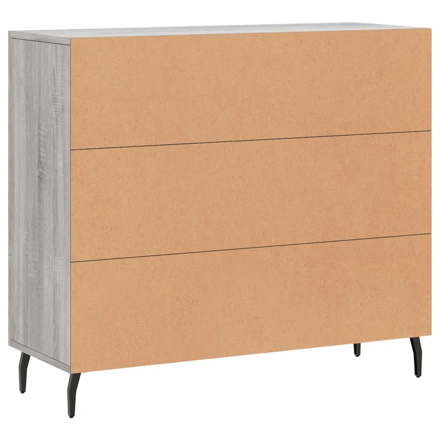 Buffet sonoma gris 90x34x80 cm bois d'ingénierie - 8