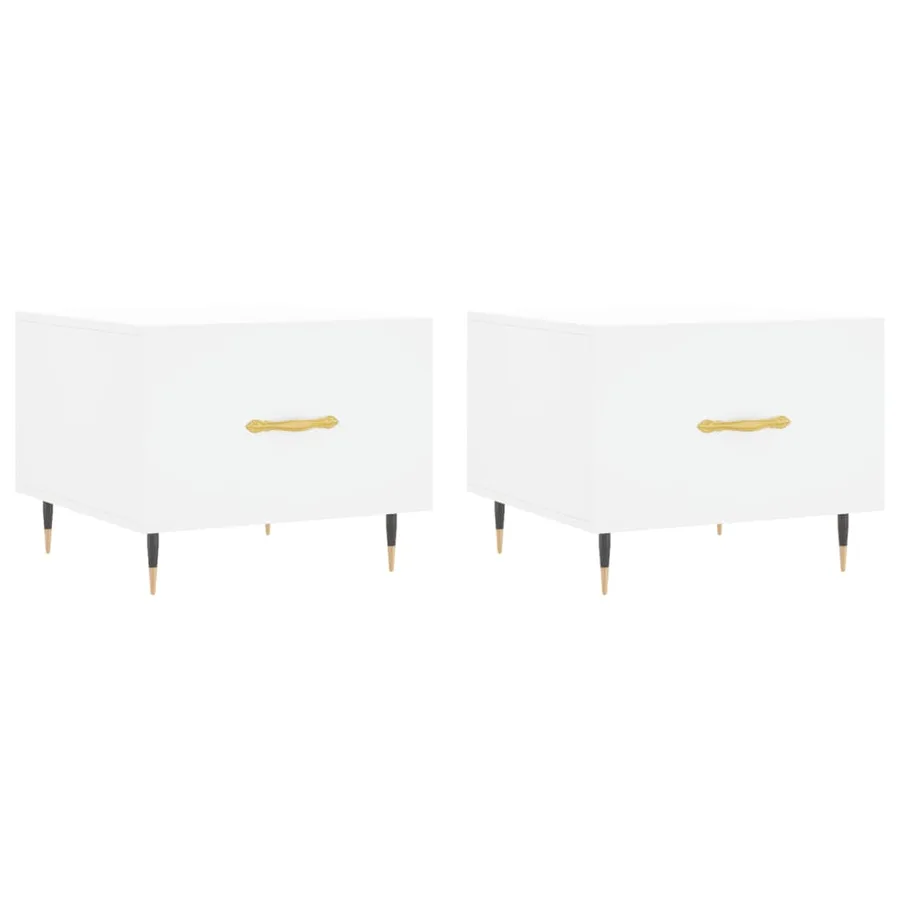 Tables basses 2 pcs blanc 50x50x40 cm bois d'ingénierie - 2