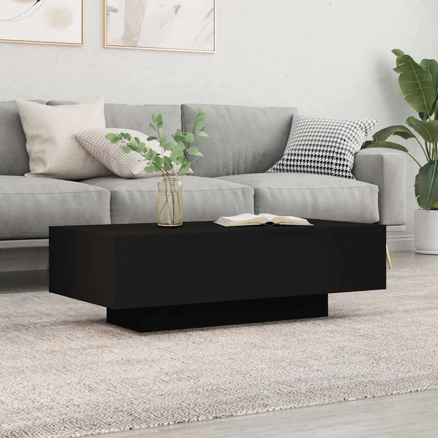 Table basse noir 100x49,5x31 cm bois d'ingénierie