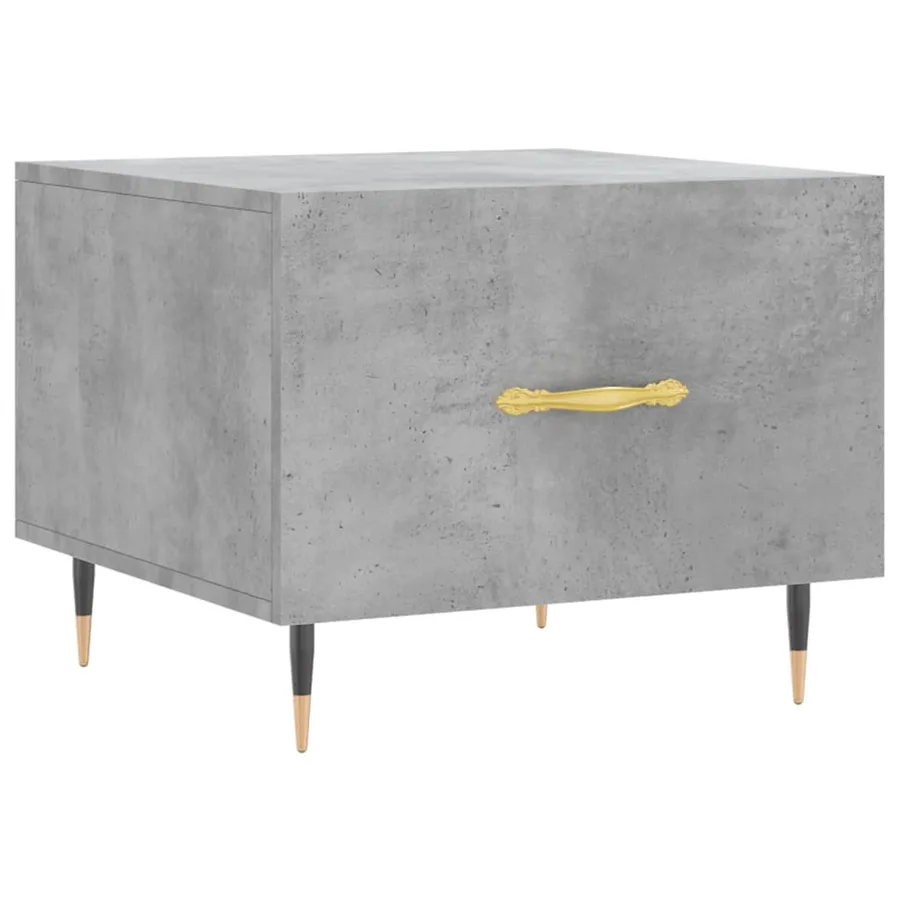 Table basse gris béton 50x50x40 cm bois d'ingénierie - 2