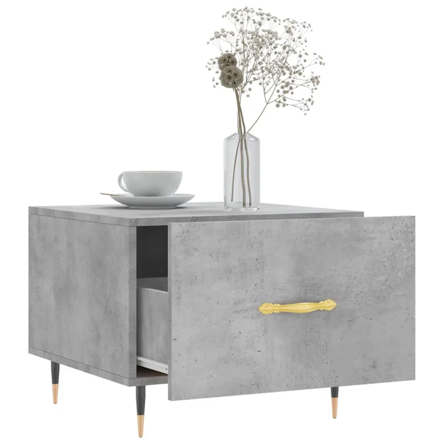 Table basse gris béton 50x50x40 cm bois d'ingénierie - 4